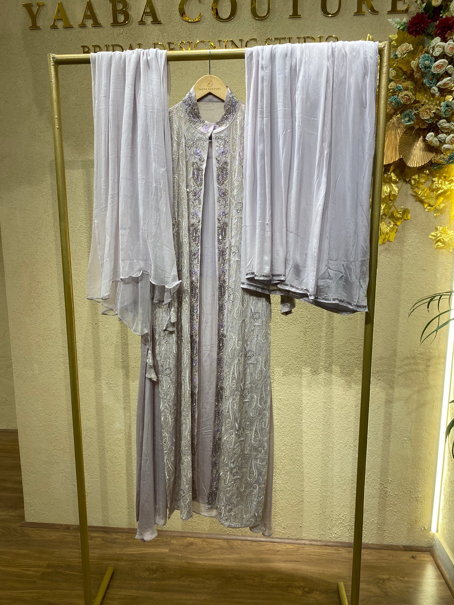 Coat Gown Lavender 4Pc