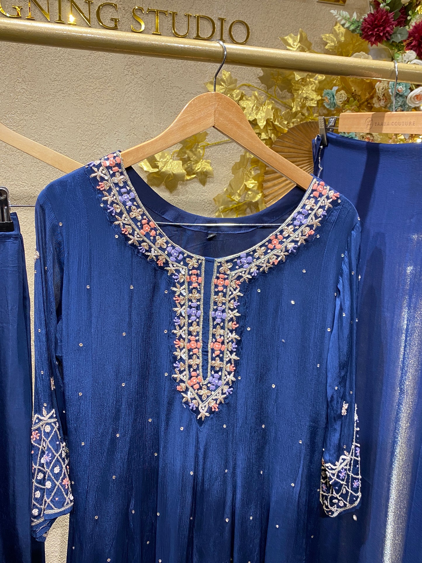 blue gown