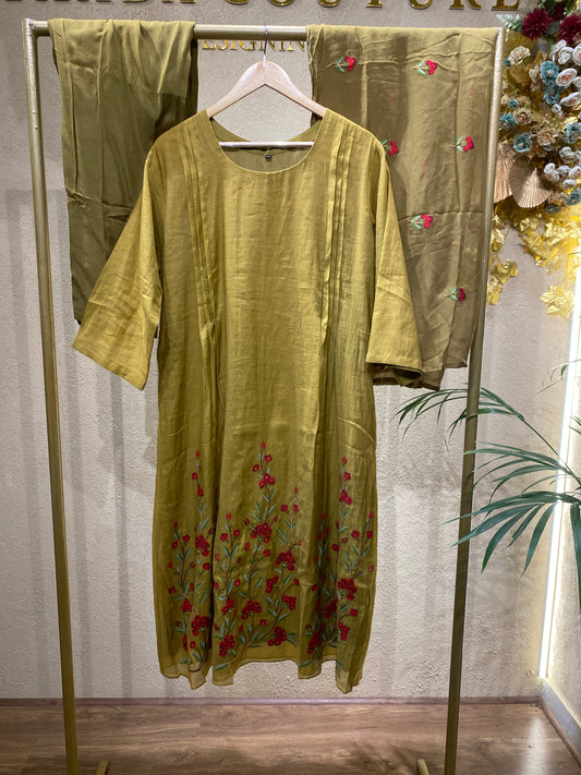 Alinesalwar Olive 3 Pc