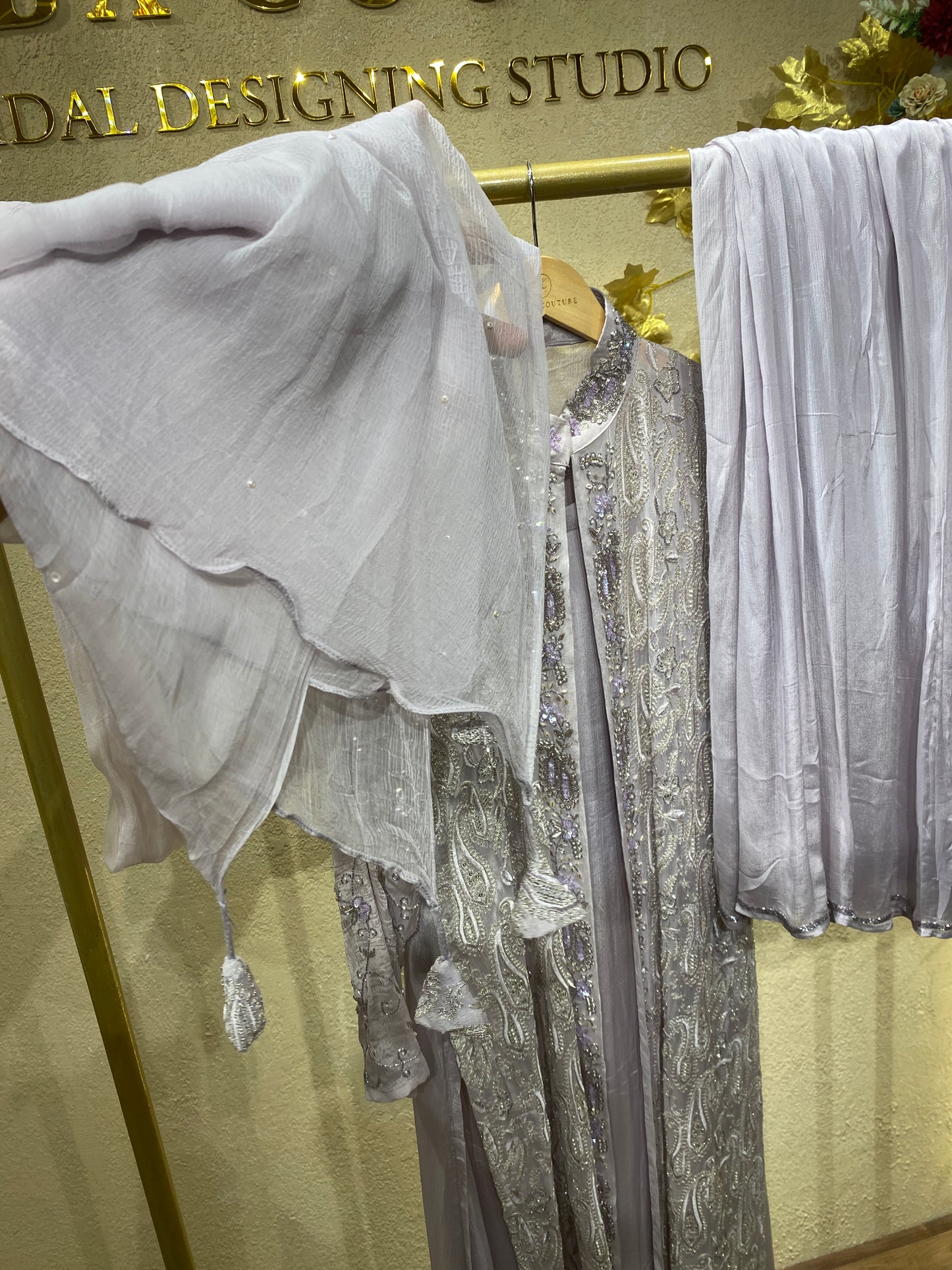 Coat Gown Lavender 4Pc