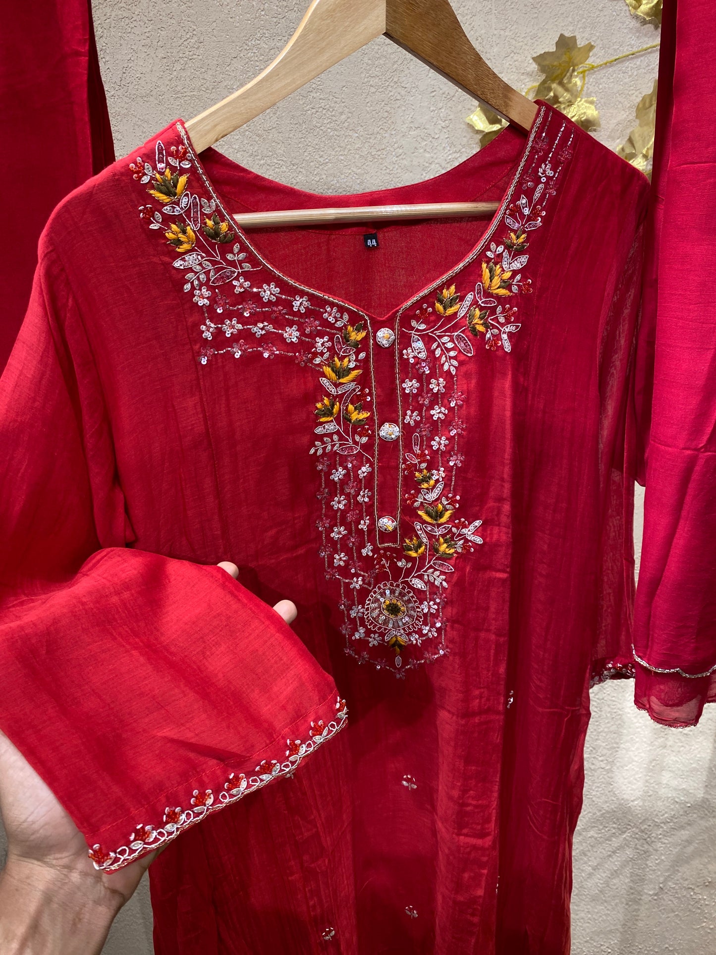 Salwar Flare Red3Pc