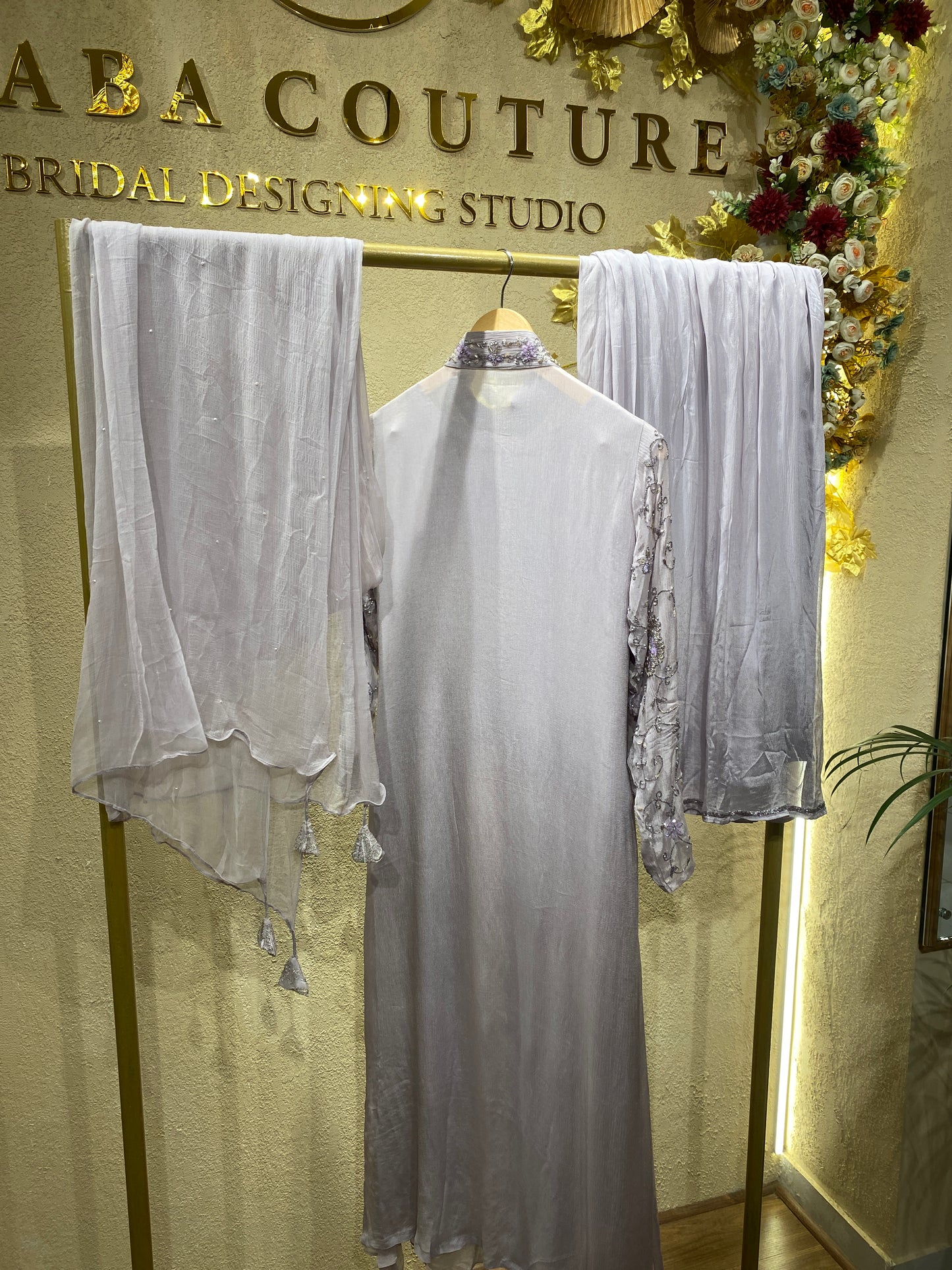 Coat Gown Lavender 4Pc