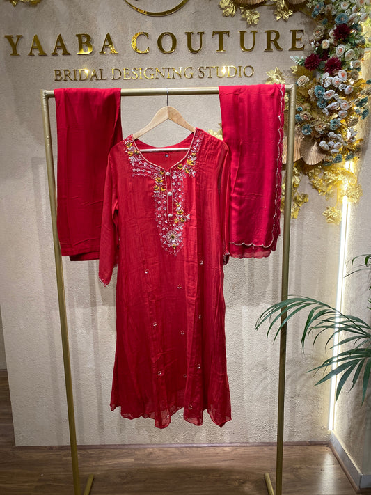 Salwar Flare Red3Pc