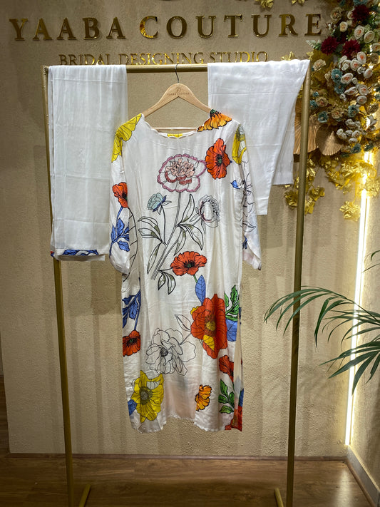 Salwar Off White 3Pc