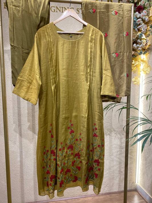 Alinesalwar Olive 3 Pc