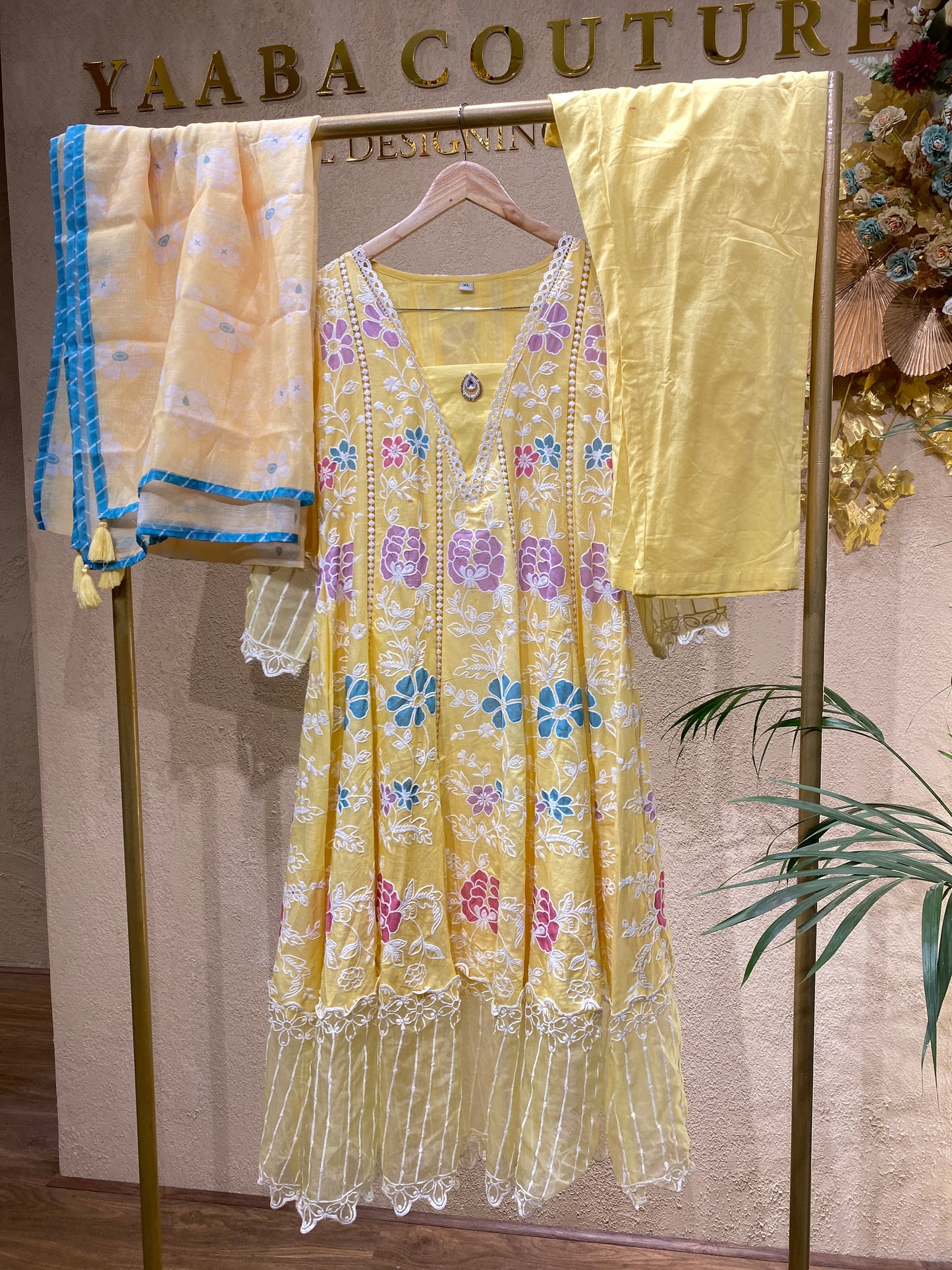 Gown Yellow 3 Pc