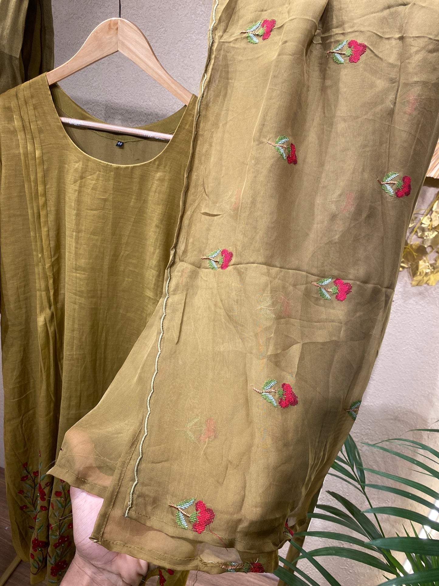 Alinesalwar Olive 3 Pc