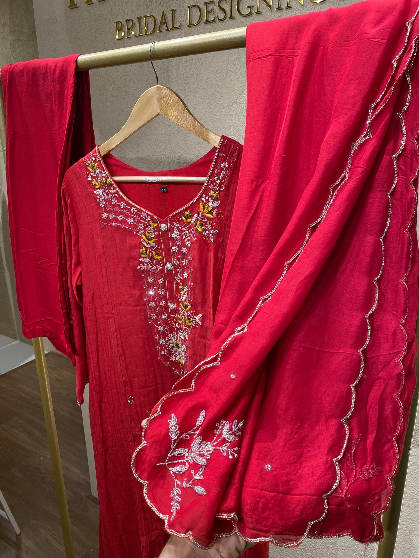 Salwar Flare Red3Pc
