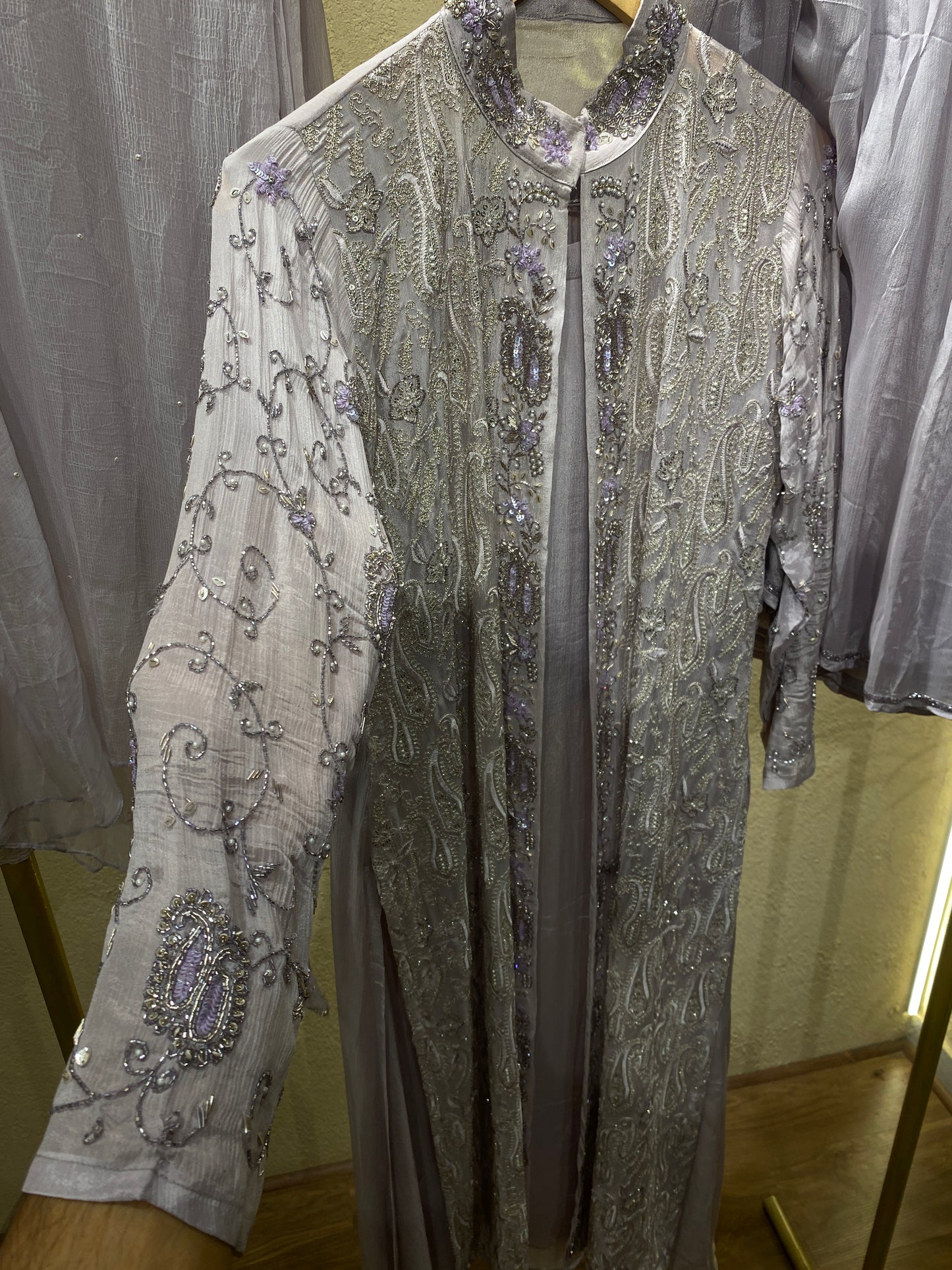 Coat Gown Lavender 4Pc