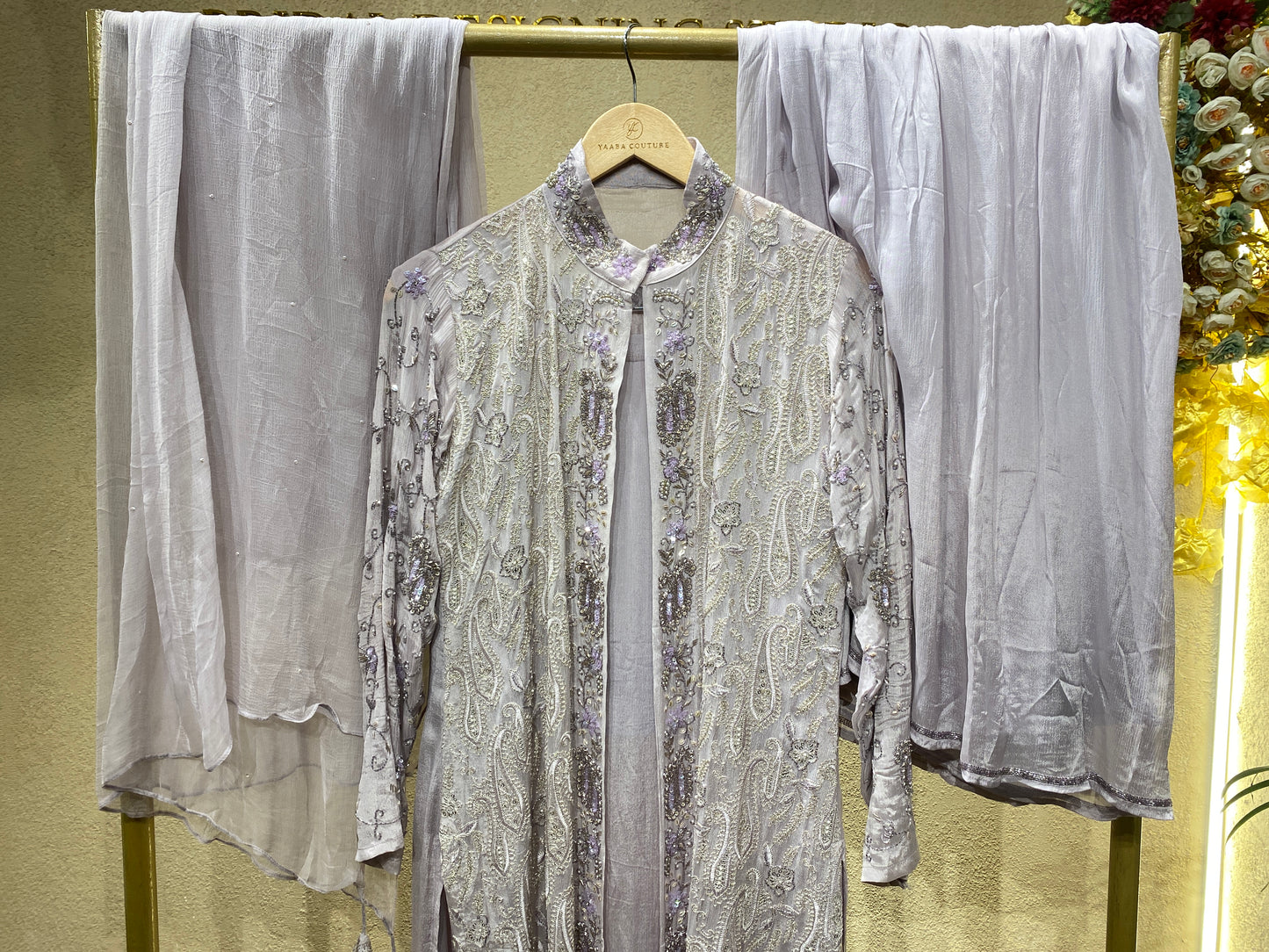 Coat Gown Lavender 4Pc