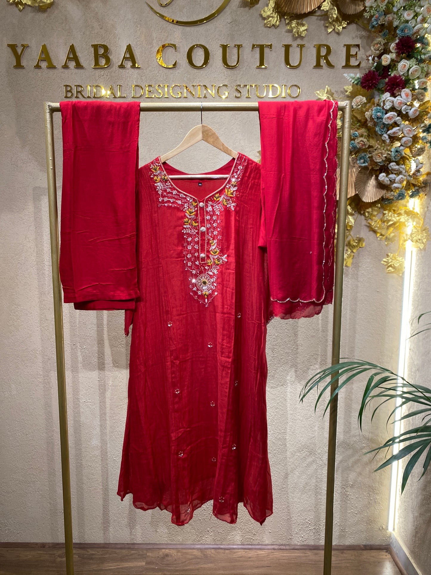 Salwar Flare Red3Pc