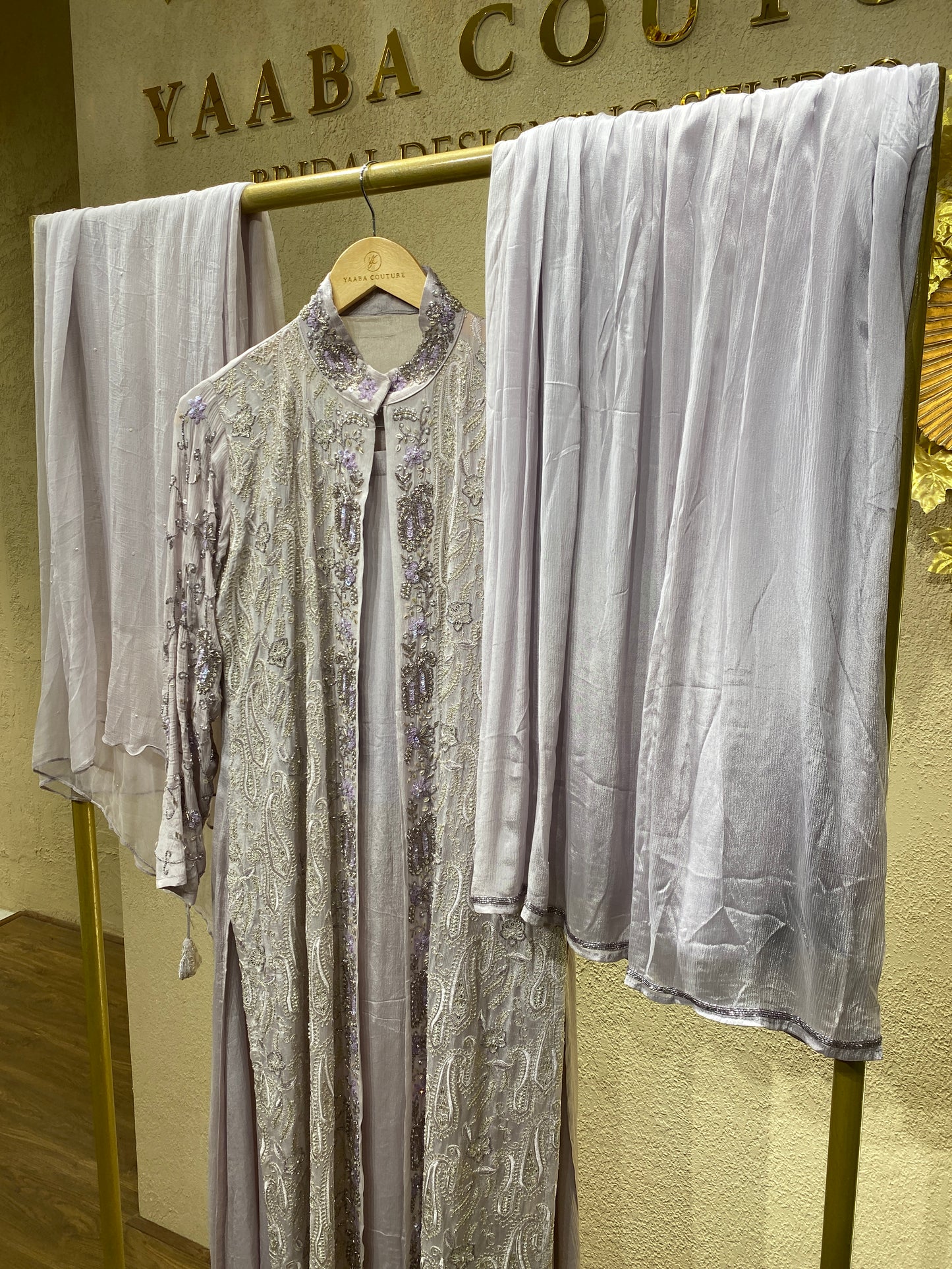 Coat Gown Lavender 4Pc