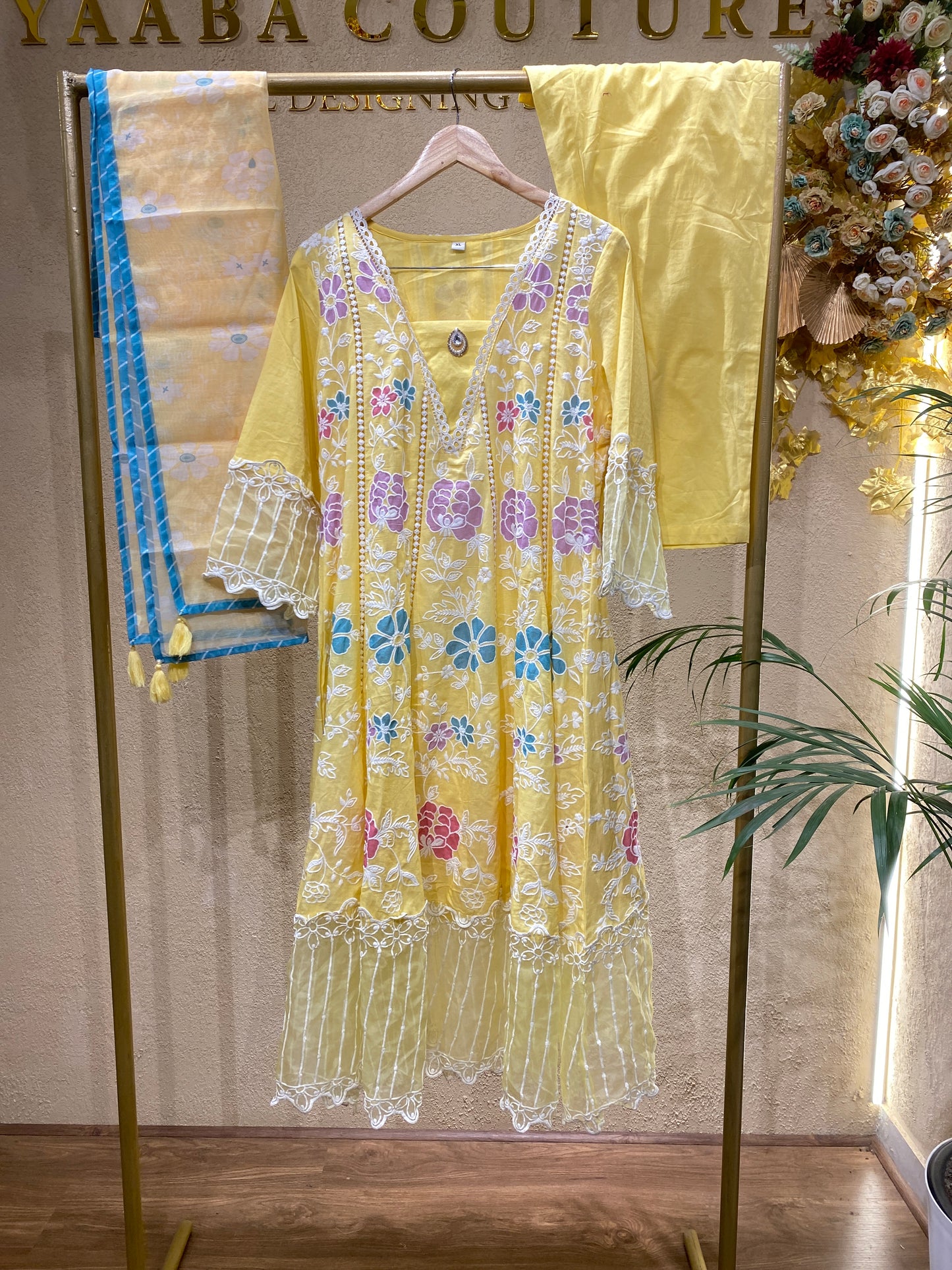 Gown Yellow 3 Pc