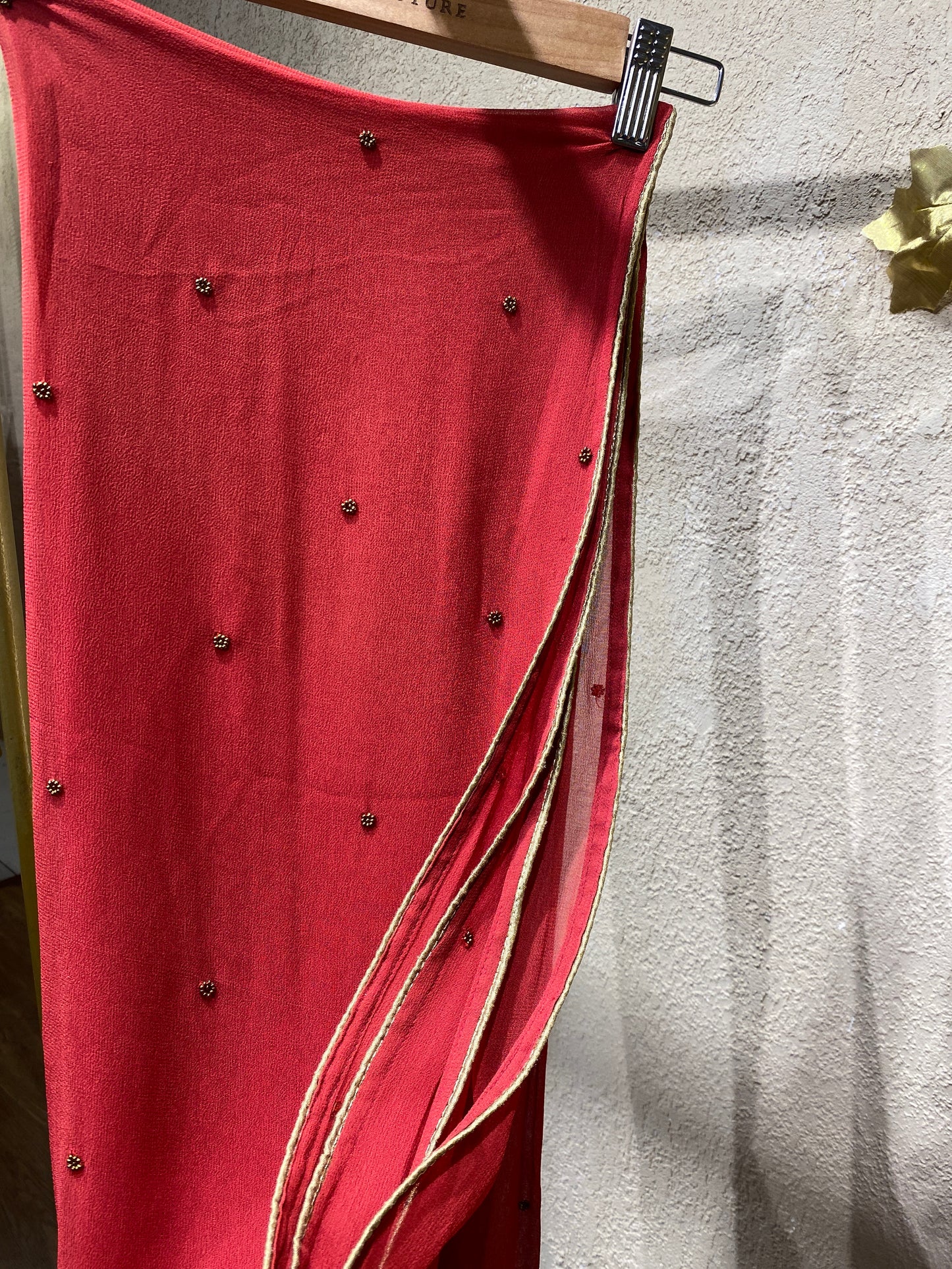 Georgette Red Shwal
