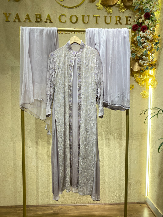 Coat Gown Lavender 4Pc