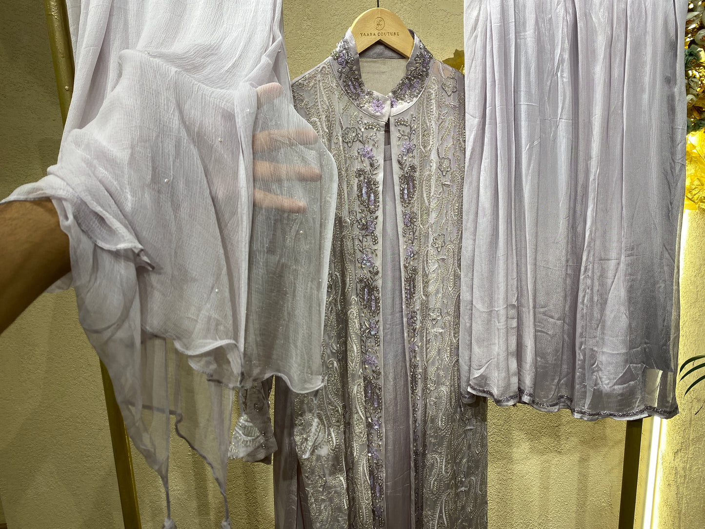 Coat Gown Lavender 4Pc
